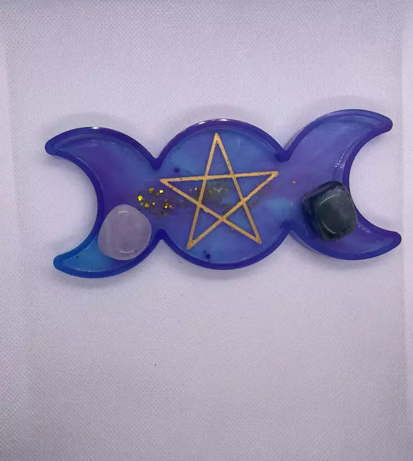 Decorative Triple Moon jewelry, crystal, rolling, and display tray