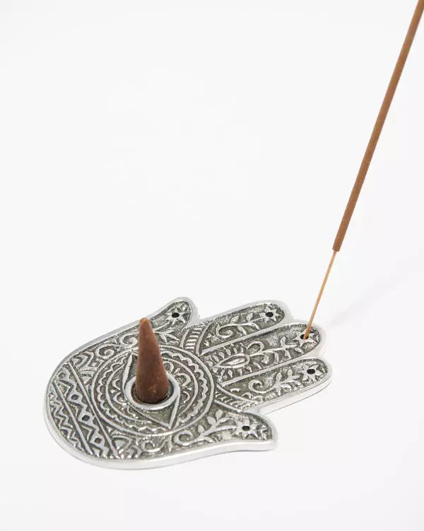 Hamsa Hand Metal Incense + Cone Burner