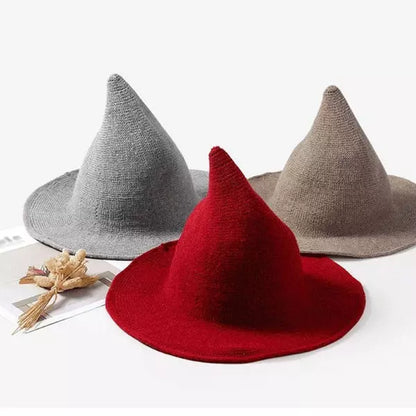 Halloween witch hat Men and Women wool Knit Hat Fashion Solid Hat Girlfriend Gifts Party Fancy Dress Hat