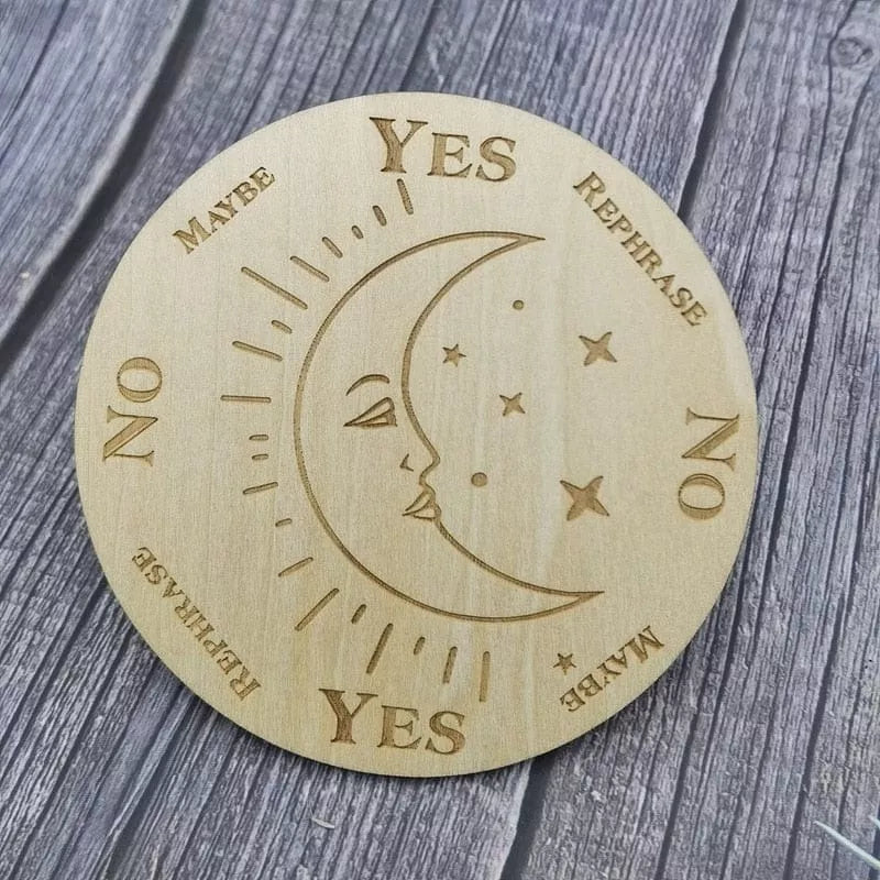 Star Pendulum Board Wooden Dowsing Board Divination Metaphysical Message Board for Witchcraft Wiccan Altar Supplies Kit Beginner
