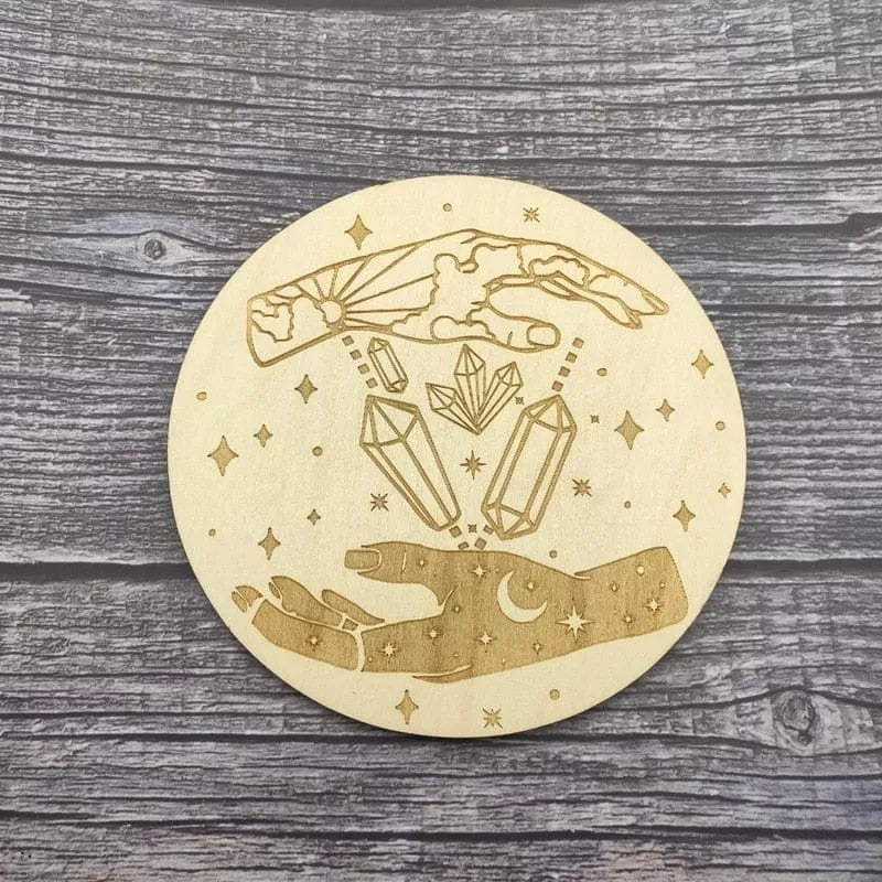 Star Pendulum Board Wooden Dowsing Board Divination Metaphysical Message Board for Witchcraft Wiccan Altar Supplies Kit Beginner